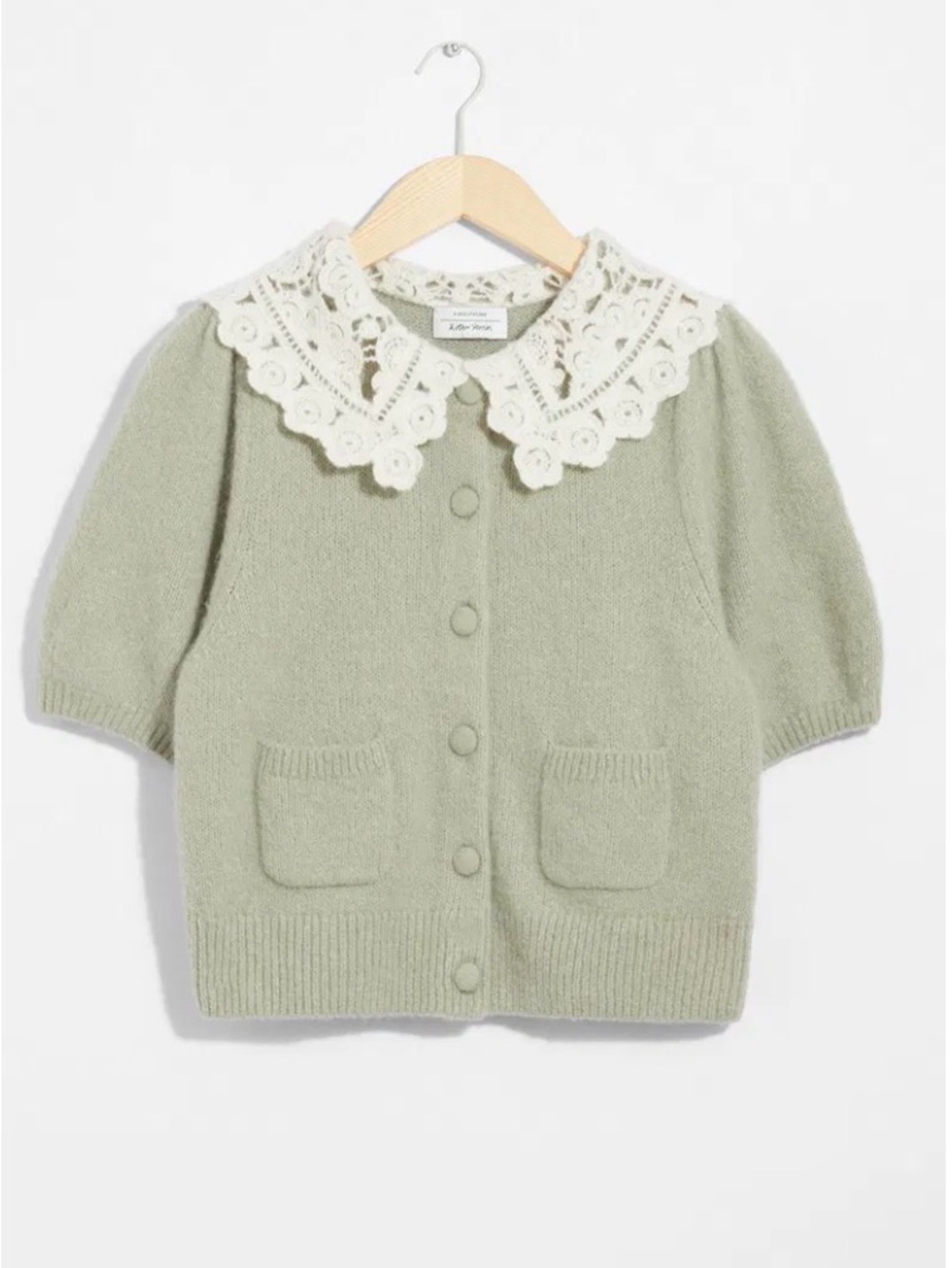 & Other Stories Paris Atelier Wool Alpaca Crochet Collar Cardigan | XS